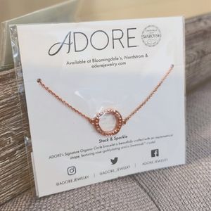 Adore rose gold bracelet with one Swarovski crystal